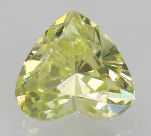 0,15 Karat kanariengelb VS2 Herzform verbesserter natürlicher Diamant 3,57 x 3,41 m VID - Bild 1 von 3