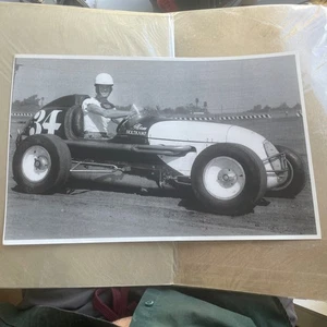 Vintage 1940s Midget Auto Racing Print, Racer Norm Holtkamp - Picture 1 of 3