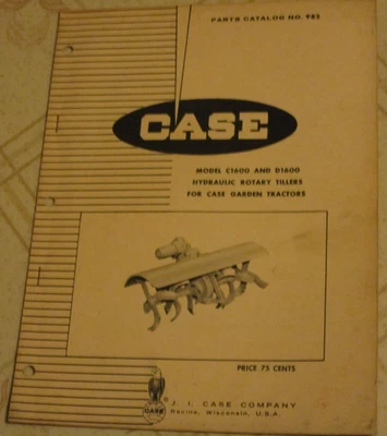 Case C1600 D1600 Rotary Tiller  Parts Catalog Manual - Image 1 of 2