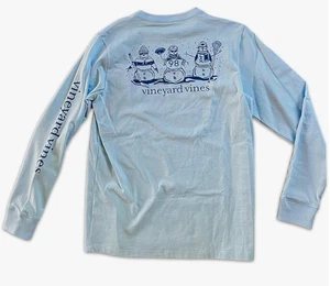 NEU Vineyard Vines Jugend Jungen Langarm cool Sport T-Shirt MEDIUM Schneemänner - Bild 1 von 4