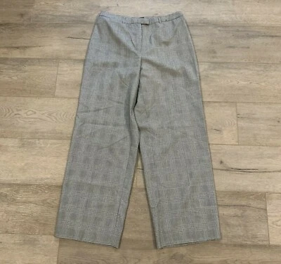 Pantalones de vestir deportivos Geoffrey Beene ~ talla 8 ~ gris ~ tiro alto ~ entrepierna de 28,5" ~ cuadros Foto 1 de 3
