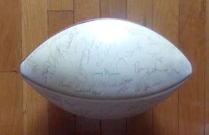 Vintage 1974 HOUSTON OILERS Team Signed Auto Football 40+ Signatures JSA - Picture 1 of 5