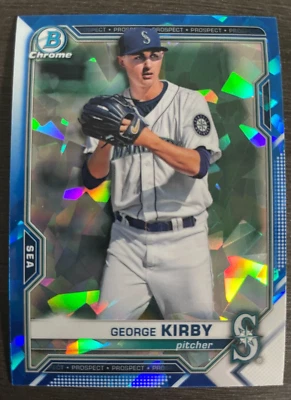 2021 Bowman Chrome George Kirby Sapphire Edition BCP-117 Blue Cracked Ice - Image 1 of 2
