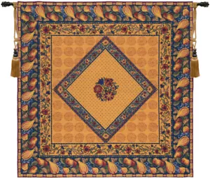 Floral Harvest Modern Diamond Pattern French Tapestry Throw (New) 59x59 inch - Bild 1 von 1