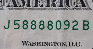 SOLID QUAD 8s  Lucky 8s Fancy Serial Number 58888092 Series 2017 FW Print - Picture 1 of 5