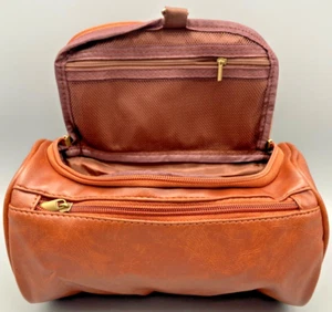 Herren-Kulturbeutel-Material Leder-Männer-Kulturtasche-braun - Bild 1 von 12
