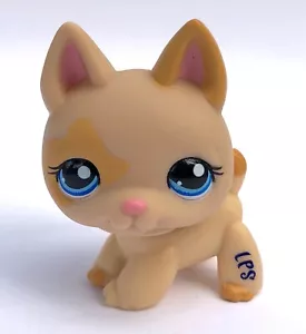 Littlest Pet Shop Tan German Shepherd Dog #1447 Blue Eyes Puppy LPS AUTHENTIC - Picture 1 of 6