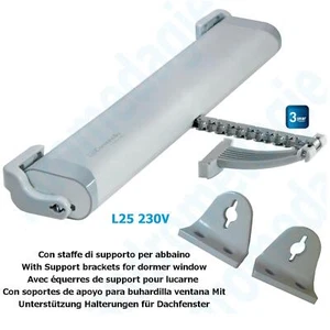LIWIN 250N 230V GREY + SUPPORT BRACKETS FOR DORMER WINDOW GREY Chain actuator - Imagen 1 de 11