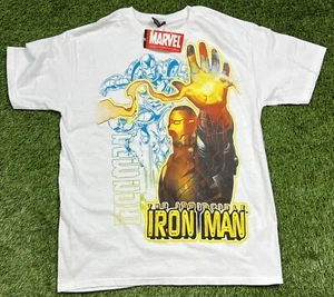 Neu mit Etikett 2008 Marvel Mad Engine The Invincible Iron Man T-Shirt Herren L weiß Comic - Bild 1 von 6
