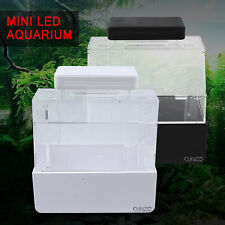 Mini Desktop Aquascape Fish Aquarium Micro Tank w/Led Lamp Home Office Decor