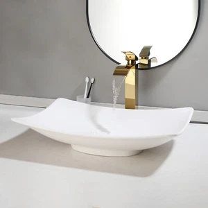 Polymer Skin Art Becken Untique Keramik schwarz/weiß Badezimmer Spüle Mixer Wasserhahn - Bild 1 von 45
