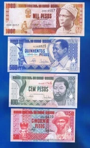 Guinea Bissau - 4 x BANKNOTEN - 50 Pesos / 1000 Pesos 1990 / 1993 UNC SET - Bild 1 von 2