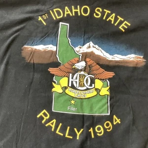 Vintage 1994 Harley Davidson t shirt Sz XL single stitch 1st Idaho H.O.G Rally - Picture 1 of 7