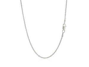 Collar de cadena de eslabones de cable ligero de oro blanco de 14 K 1,5 mm 16""-20"" pulgadas de largo - Imagen 1 de 6