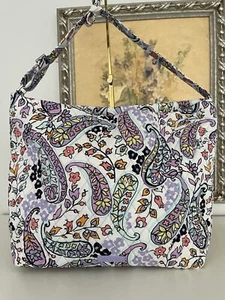 NWT Vera Bradley Cotton Hobo Shoulder Bag Handbag In Maddalena Paisley Soft - Picture 1 of 7