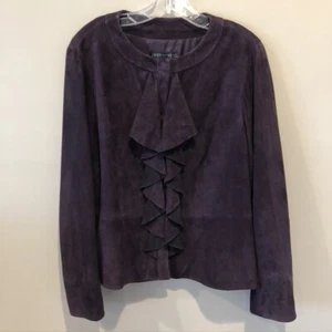 Layfayette Women's Purple Leather Jacket Sz 10 (E0957) - Picture 1 of 8
