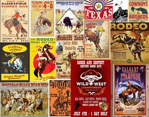 Impresionantes fotos de ratón collage Artr póster de rodeo vintage - Imagen 1 de 2