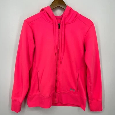 Under Armour Full Zip Hoodie Sweatshirt Women's Size M Pink UA Storm - Image 1 of 4