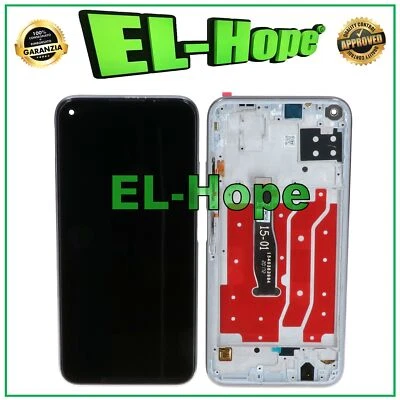 DISPLAY LCD + FRAME PER HUAWEI P40 LITE JNY-L21A LX1 TOUCH SCREEN VETRO SILVER - Immagine 1 di 3