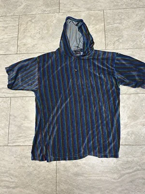 CAMISA DE TERCIOPELO VINTAGE SANTANA TERCIOPELO SURFISTA SUDADERA CON CAPUCHA MANGA CORTA TERCIOPELO TALLA L Foto 1 de 4