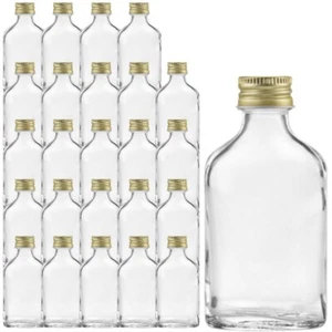 25 Glasflaschen 20 ml Mini-Flaschen zum befüllen  Taschenflasche Flachmann SVG - Bild 1 von 6