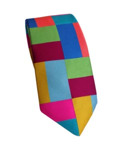 VAN BUCK OF ENGLAND, WOW!! SPECTACULAR MULTICOLOUR 'POLARIS BLOCK' TIE, FREEPOST - Picture 1 of 5