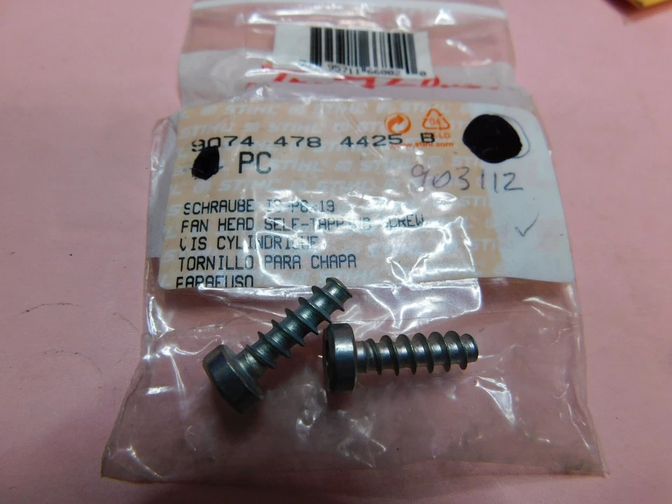 OEM STIHL PAN HEAD SELF TAPPING SCREW P6x19 SET 2 # 9074 478 4425  -  BOX 6058 K - Image 1 of 1