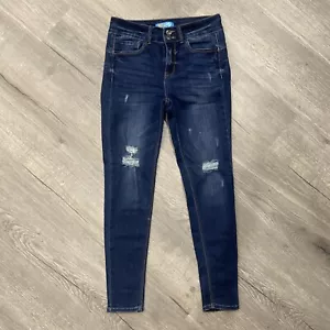Wax Butt I Love You Women’s 28 Jeans Distressed Dark Blue Denim Bum Lift 90135 - Picture 1 of 17