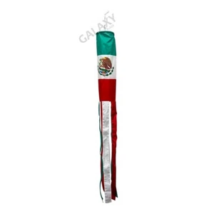 Mexico Flag Windsock 5ft Long Shiny Poly Windsock / Mexico Flag - Picture 1 of 2