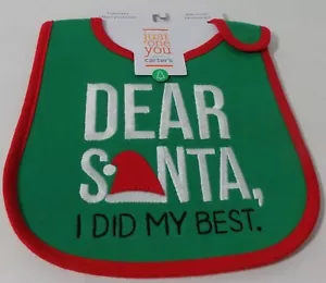 Carters Just One You - Dear Santa I Did My Best - Babera infantil navideña --- NUEVA - Imagen 1 de 4