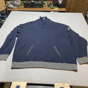Chaps Sport Mens XXL Navy Blue Shawl Collar Sweatshirt Kangaroo Pocket New 2XL - Picture 1 of 14