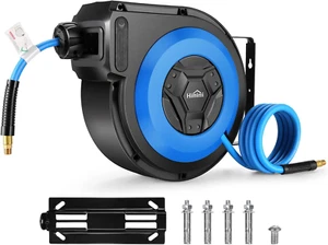 50FT & 6.6FT Retractable Air Hose Reel Ceiling/Wall Mount Penumatic 300PSI - Picture 1 of 8