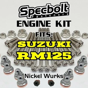RM125 Engine Bolt Kit for Suzuki RM 125 Specbolt Nickel Wurks Fasteners Ti Look - Bild 1 von 7