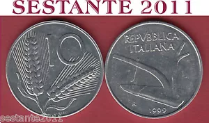 A37 ITALY ITALIA 10 LIRE 1999 VARIANTE SPIGA LUNGA, 2° CONIO, KM 93, FDC / UNC - Imagen 1 de 1
