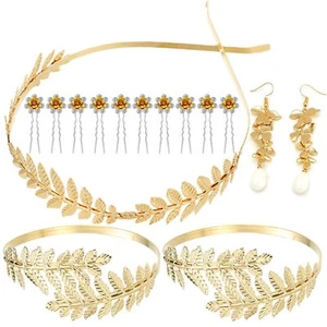 15 Pieces Greek Goddess Costume Accessories Goddess Leaf Headband Goddess Hea... - Picture 1 of 5