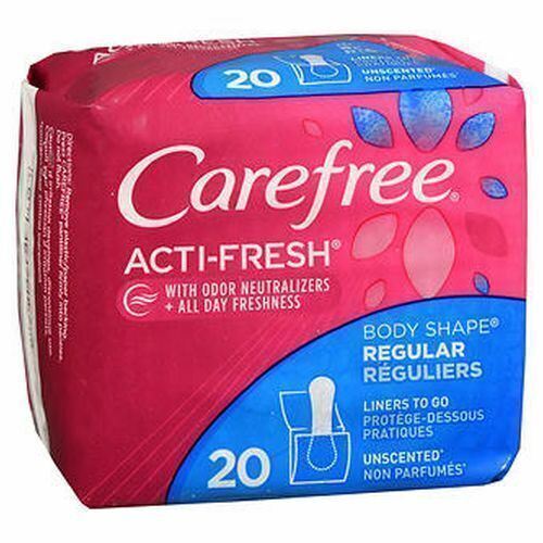 Carefree Acti-Fresh Body Shape Pantiliners Regular Unscented 20 Each By Carefree