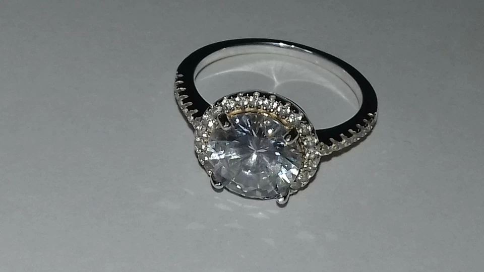 anello "Les Petites Précieuses"/ Argento Sterling /Zirconia /Color Argento/tg 54 - Immagine 1 di 4