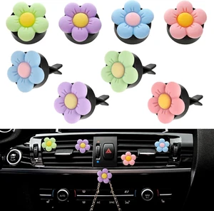 8 Stück Gänseblümchen Blume Auto Lufterfrischer Clip Autozubehör Innenraum Deko - Bild 1 von 7