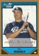 2007 Bowman Prospects Gold #BP84 Will Venable RC San Diego Padres