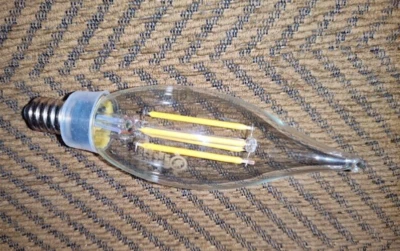 BULBRITE LED Bulb CA10 Flame Tip w/Candelabra Base E12 Soft White 5 Watt=60 - Image 1 of 4