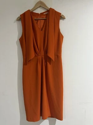 Jane Lamerton Dress Womens 10 Orange Straight Sheath Career Event Cocktail Retro - image 1 of 4