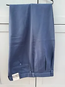 Oak Hill Microfibre Navy Blue Trousers - 42W x 36L - Big & Tall - Picture 1 of 5