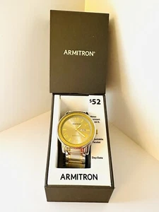 Armitron Mens Watch 20/4935 SVTT Day & Date Two-Tone Stainless Steel Bracelet - Picture 1 of 6