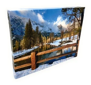 Yosemite National Park Nature Canvas Wall Art 11 x 14 Merced River Winter Snow - Picture 1 of 5