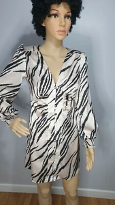 River Island Petite Button Through Satin Mini Dress, UK Size 4. RRP £48 - Picture 1 of 5