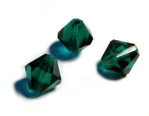 20 cuentas de vidrio pulido 8 mm - verde esmeralda esmeralda - rondell - bicono - cuentas de vidrio - Imagen 1 de 2