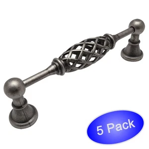 *5 Pack* Cosmas Cabinet Hardware Weathered Nickel Birdcage Pulls #1749-5WN - Picture 1 of 1