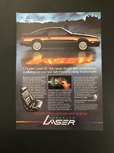1985 CHRYSLER LASER ORIGINAL VINTAGE PRINT AD ADVERTISEMENT PRINTED - Picture 1 of 1