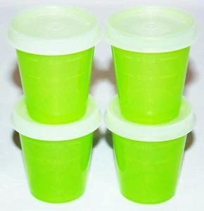 Tupperware Midgets Set of 4 Containers 2 oz. Green & Sheer Little Tupper Minis ❤ - Picture 1 of 1
