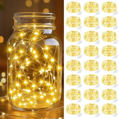 24 Pack Fairy Lights Battery Operated, 7FT 20 LED Mini String Lights Waterpro... - Image 1 of 4